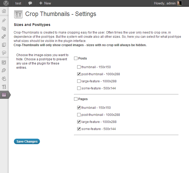 Choose what image-sizes should be hidden (for what post-types), for better usability.