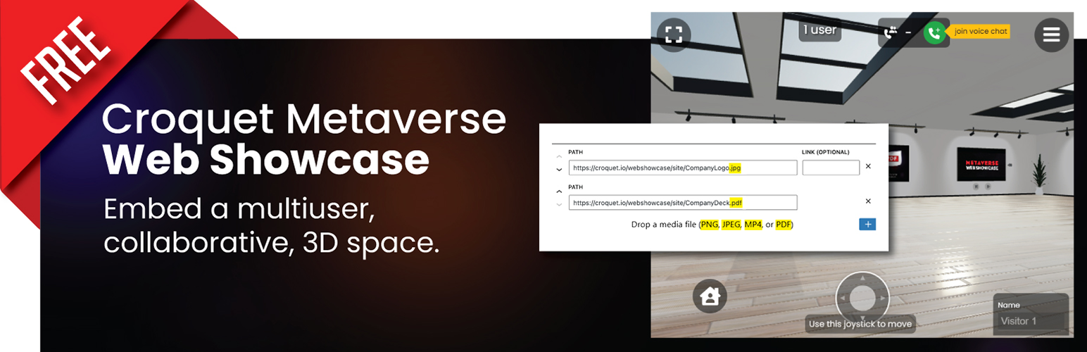 WordPress 外掛 Croquet Metaverse Web Showcase 的封面圖片。