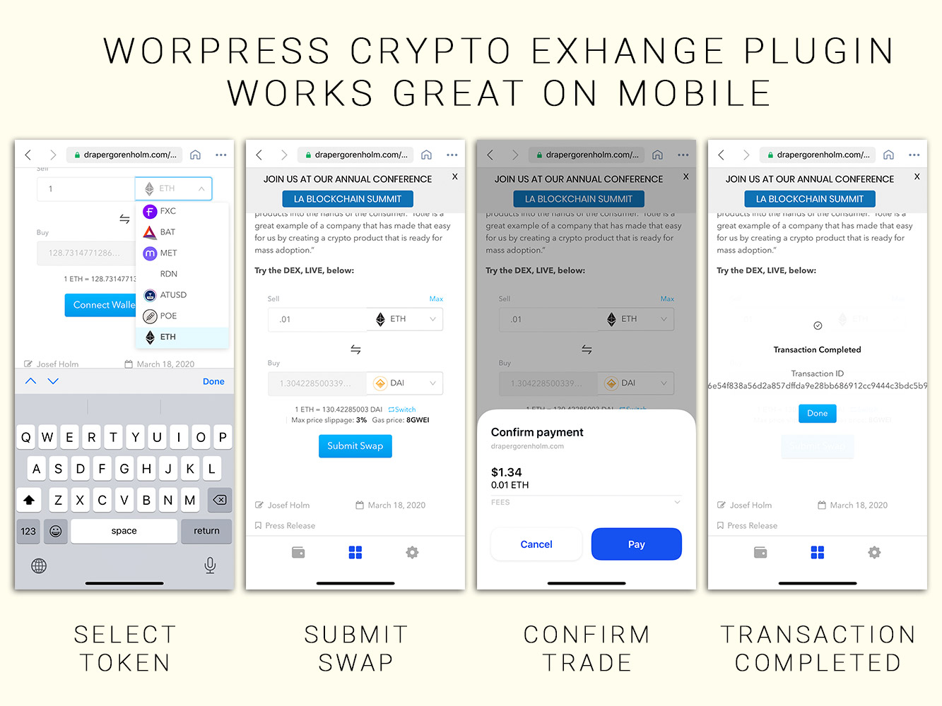 This is an example of a transaction on mobile inside of the coinbase wallet app. Works similarly within trust wallet and many other web3 browser wallets.