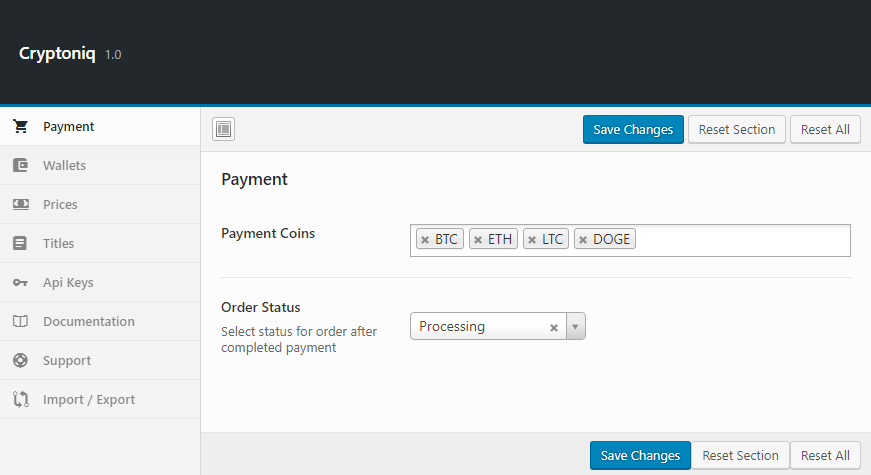 Cryptoniq Lite – Cryptocurrency Payment Gateway - Screenshot 1
