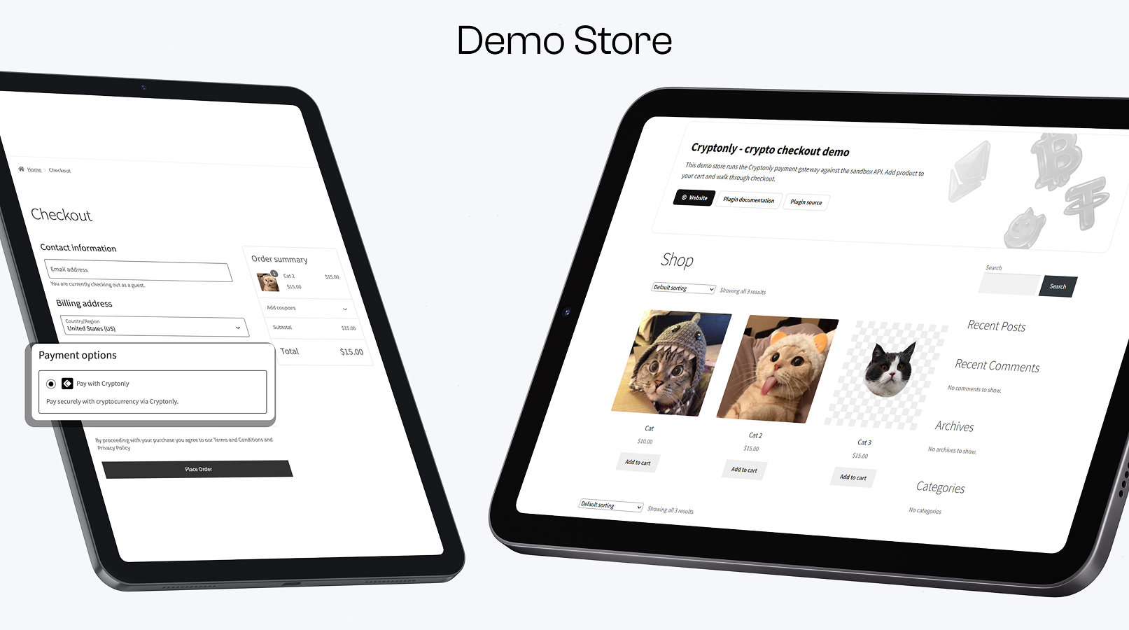 Cryptonly payment method in the WooCommerce block checkout