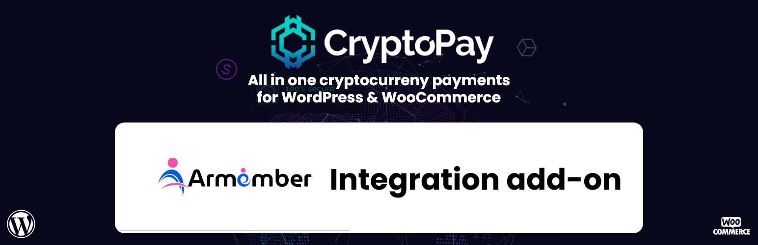 WordPress 外掛 Cryptocurrency Payment Gateway for ARMember by CryptoPay 的封面圖片。