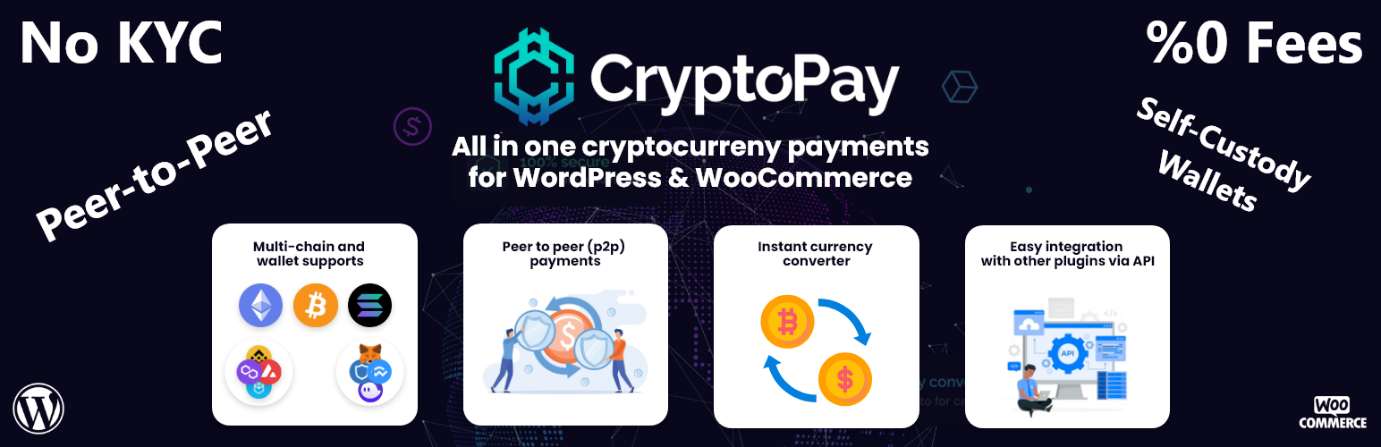 WordPress 外掛 WooCommerce Cryptocurrency Payment Gateway for WordPress by CryptoPay 的封面圖片。