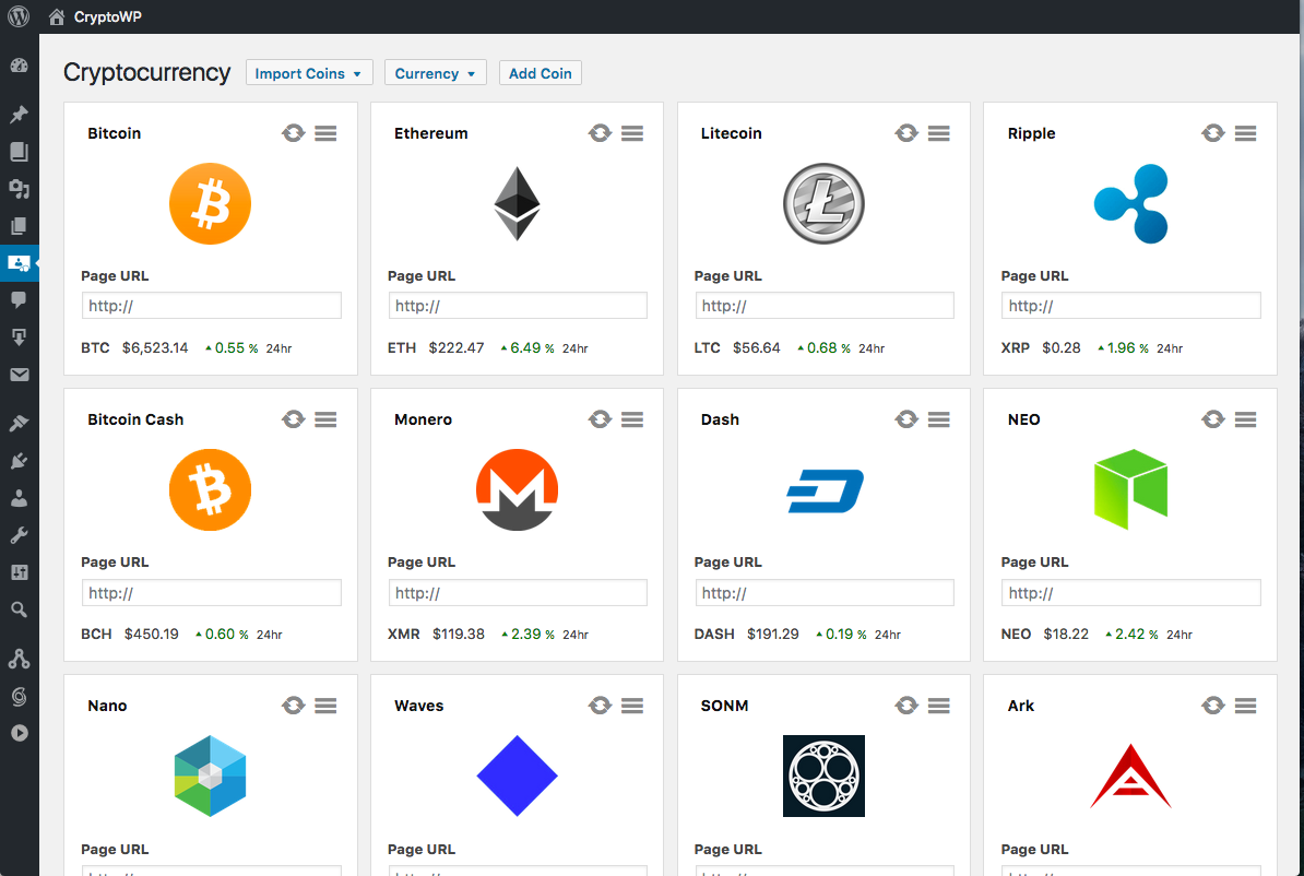 Crypto Price Widgets – CryptoWP