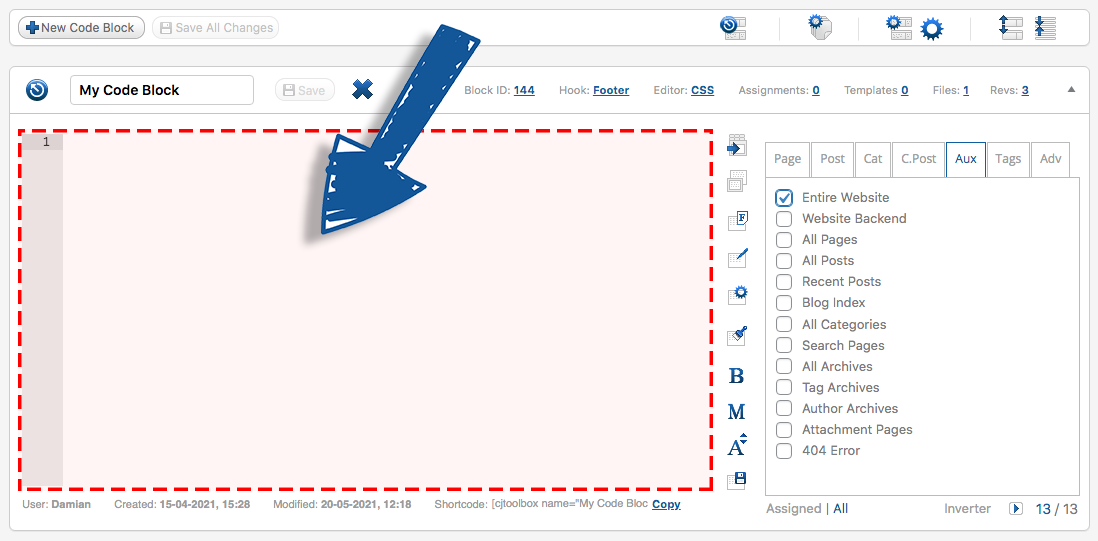 Code Block Editor