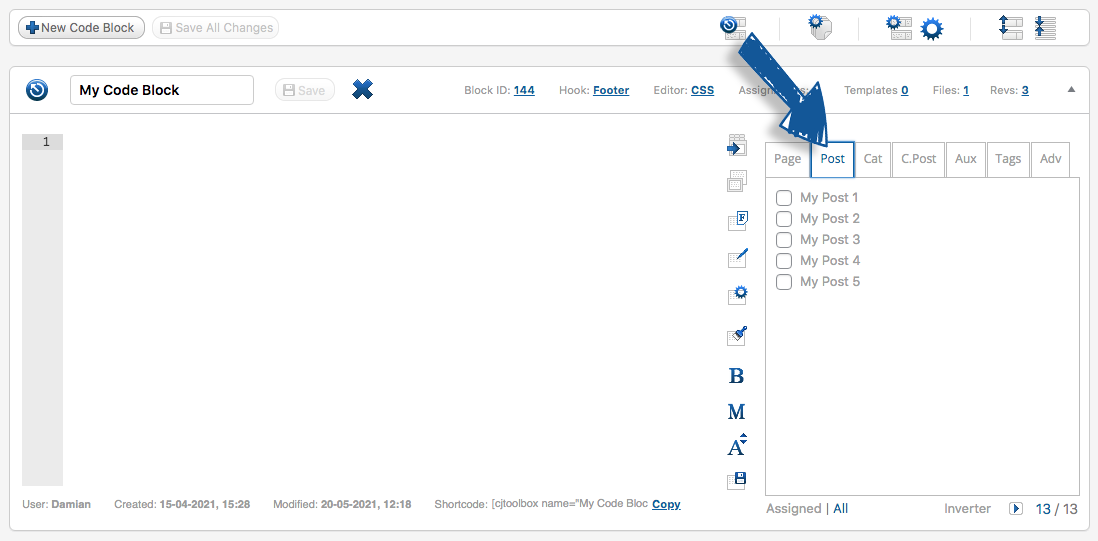 Assignment Panel for Posts