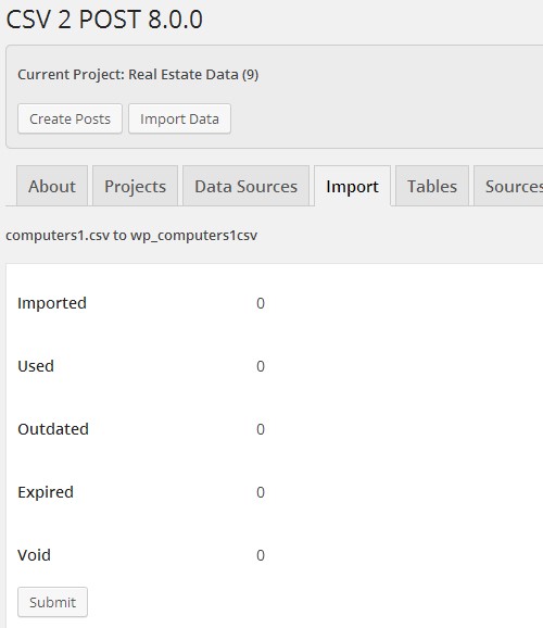 Simple Import Statistics.