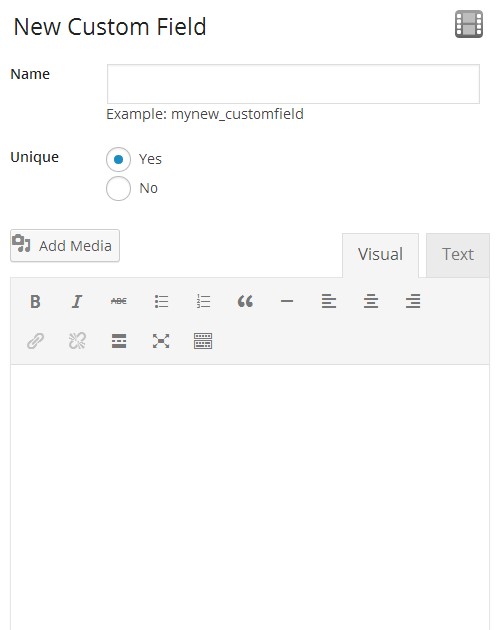 Custom Fields With Templates.