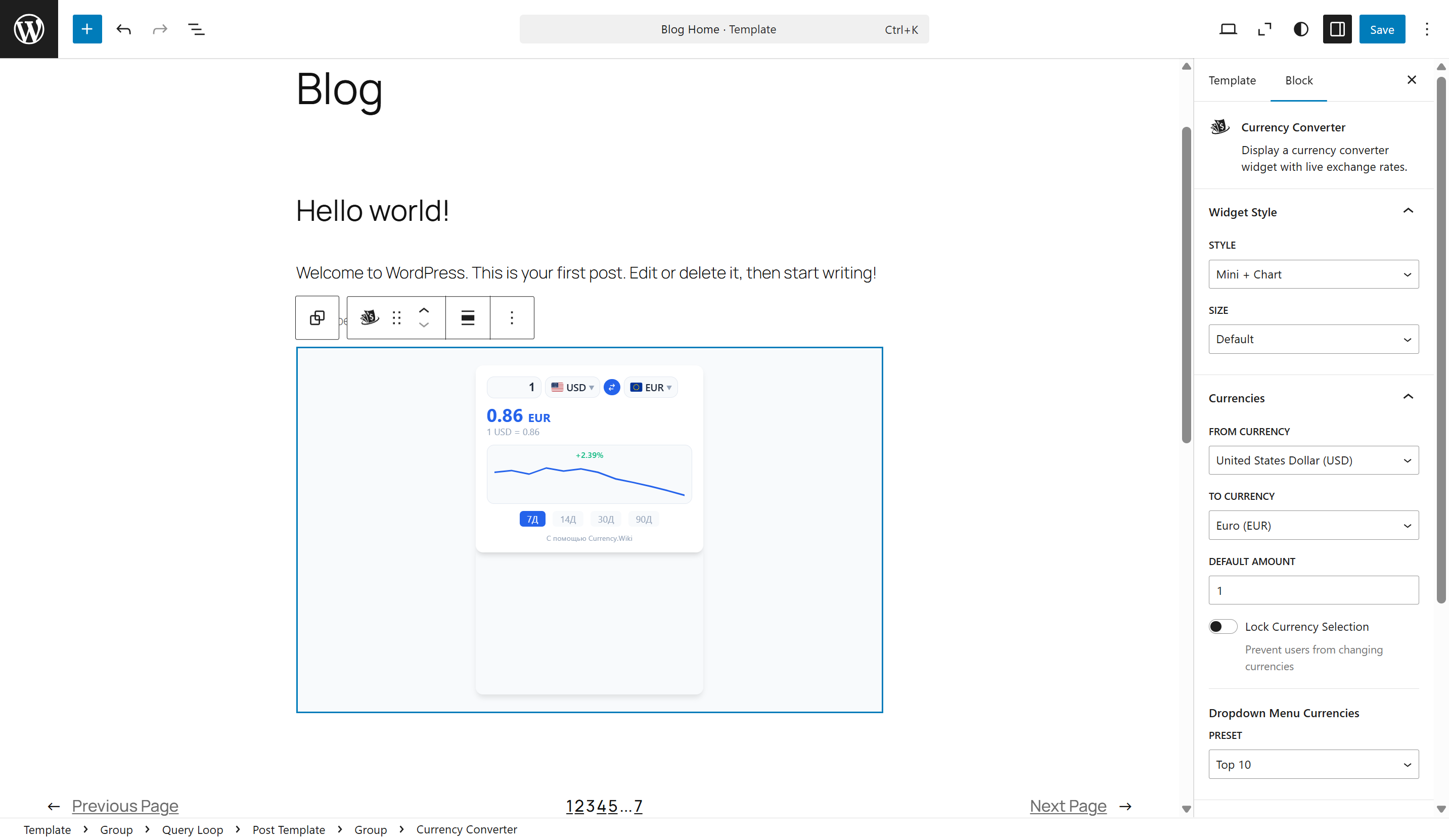 Gutenberg Block Editor - Settings Panel