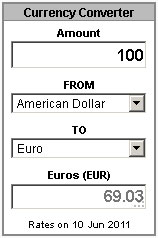 Generic currency calculator - vertical layout
