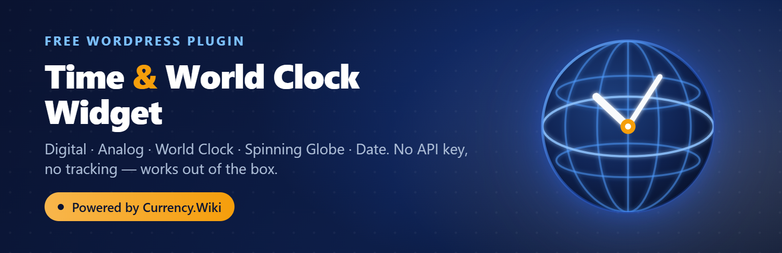 Currency.Wiki World Clock – Time Zones & Clock Widget