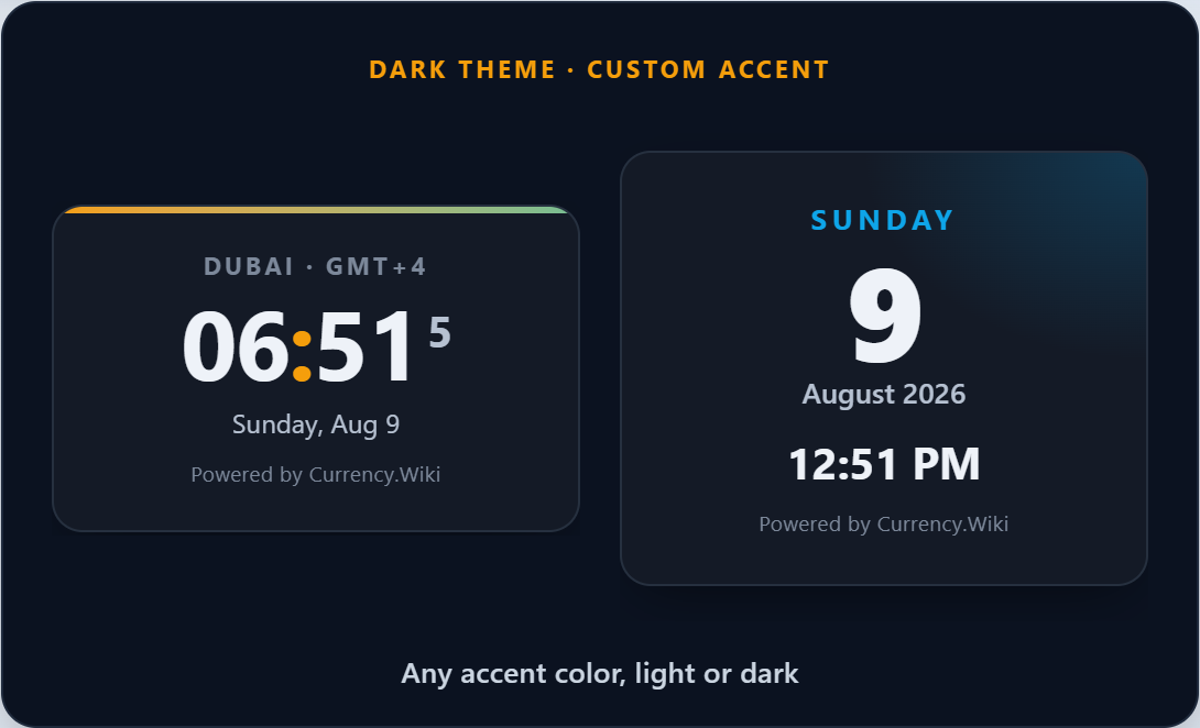 Dark theme with a custom accent color