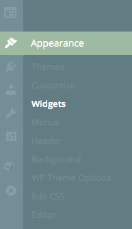 Widget Configuration location in the Dashboard's sidebar.