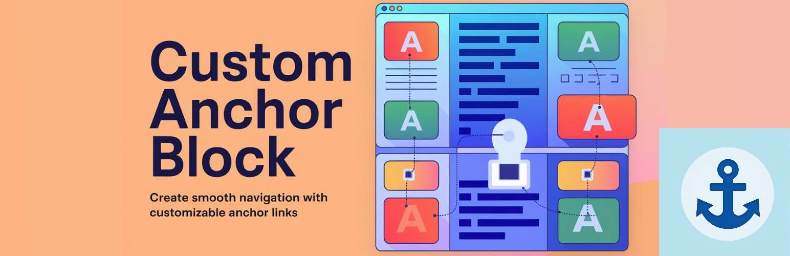 WordPress 外掛 Custom Anchor Block 的封面圖片。