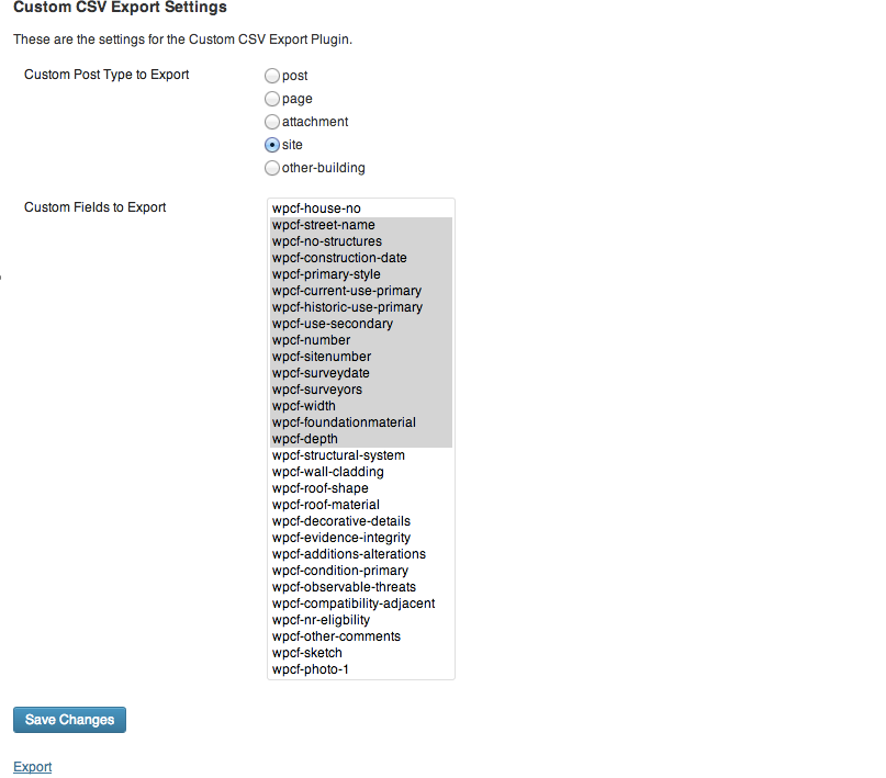 Custom CSV Export Plugin