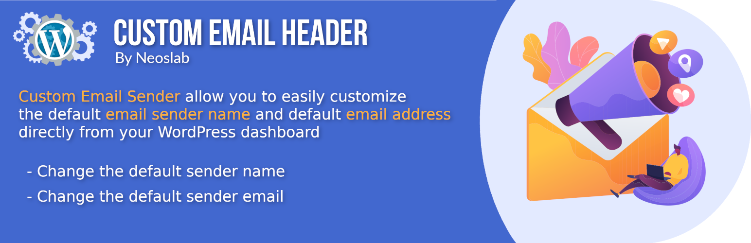 WordPress 外掛 Custom Email Sender 的封面圖片。