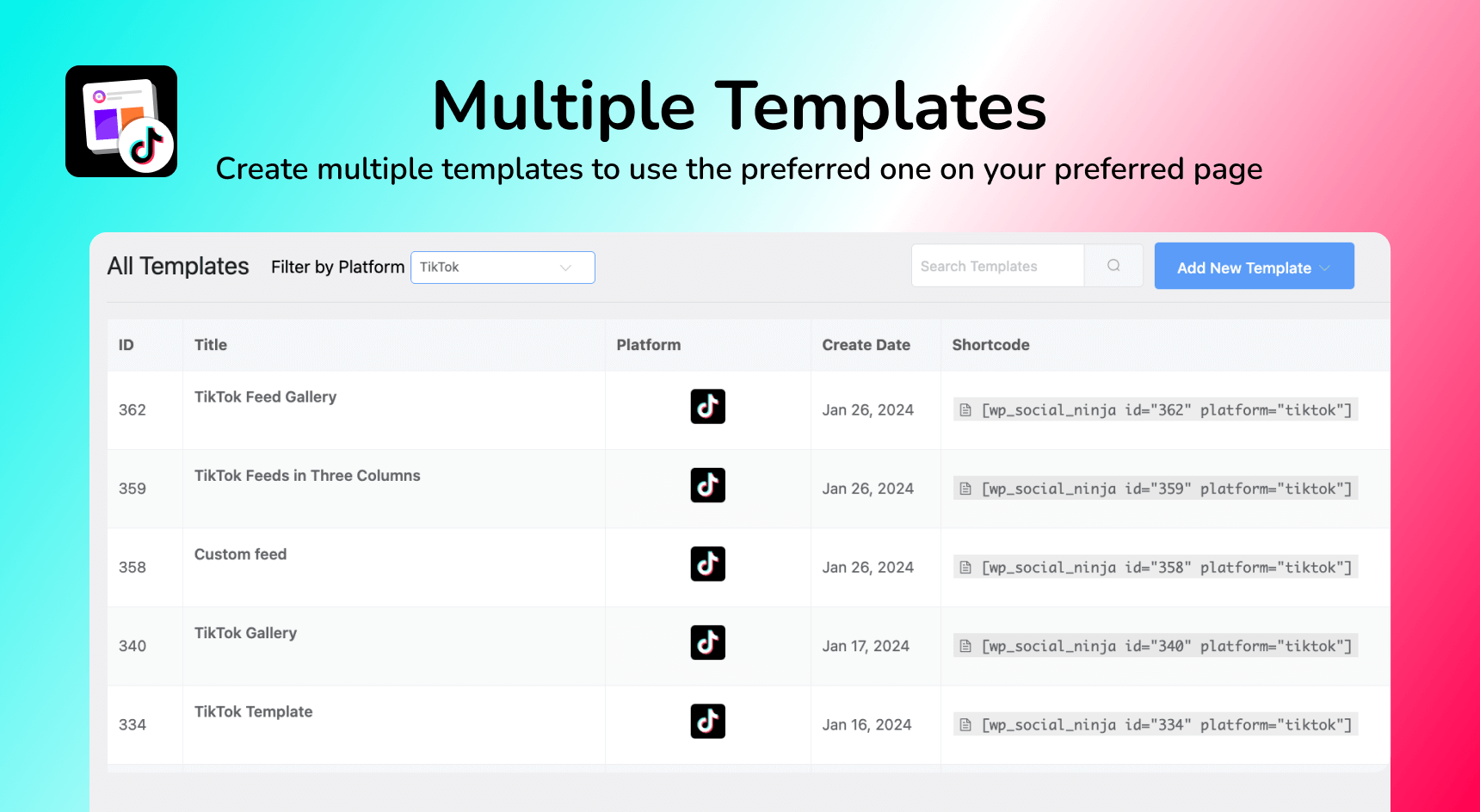 Add variety to your website with multiple templates on your multiple web pages