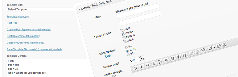 Product image for Custom Field Template.