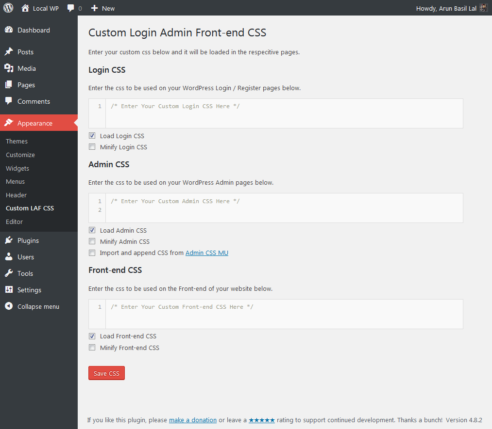 Custom Login Admin Front-end CSS