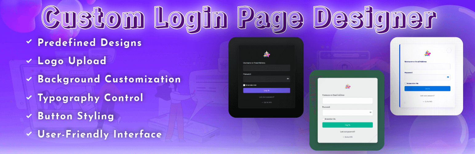 WordPress 外掛 Custom Login Page Designer 的封面圖片。