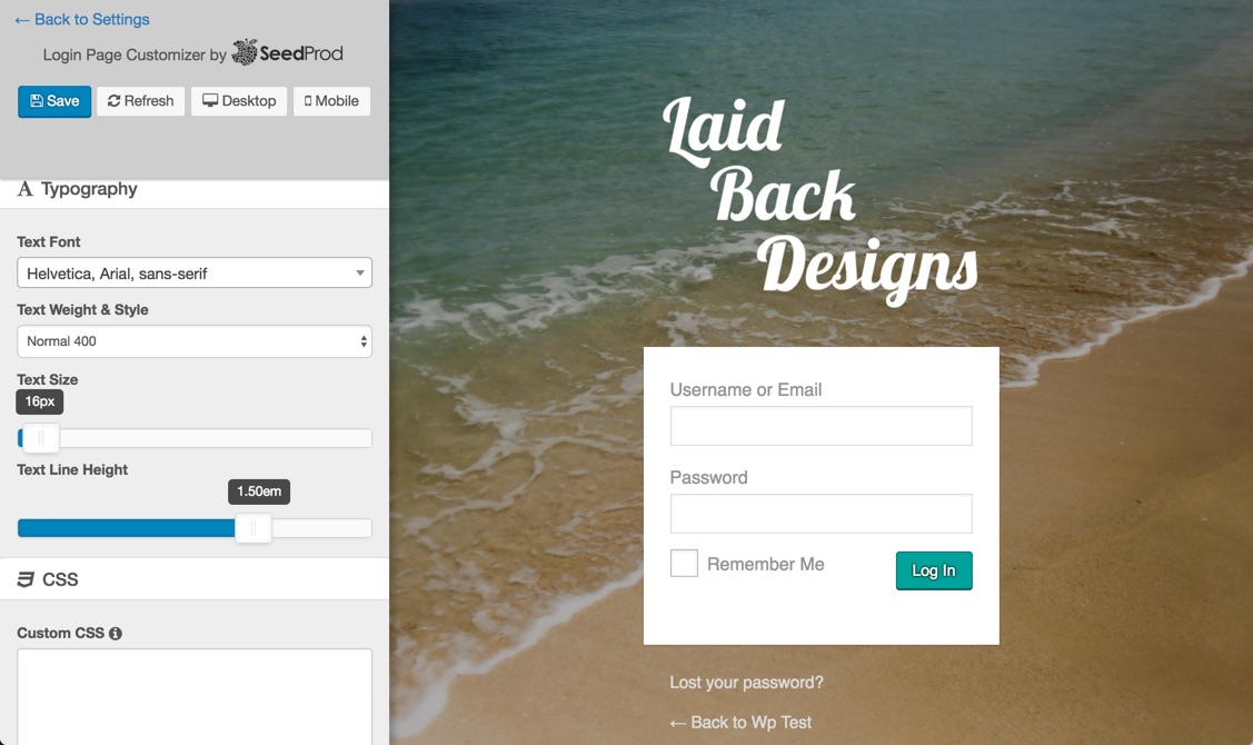 Custom Login Page by SeedProd