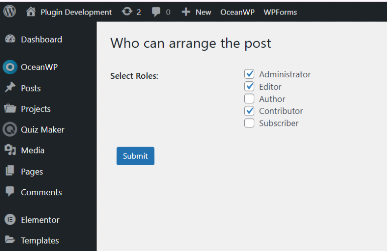 Permission who can set custom order.