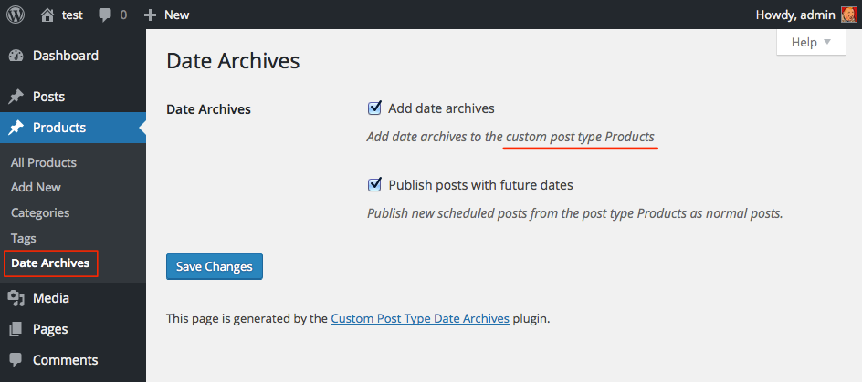 Custom Post Type Date Archives