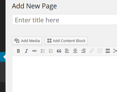 You will find a button above the WYSIWYG editor that allows you to insert the content block using the shortcode.