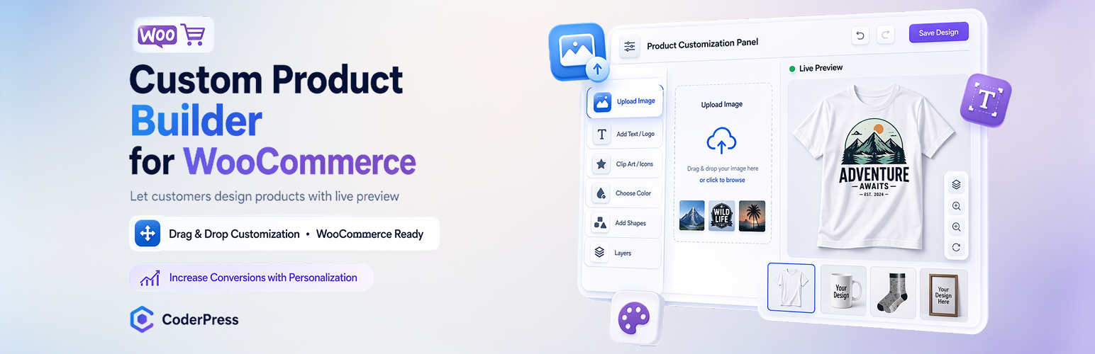 WordPress 外掛 Custom Product Builder for WooCommerce – Product Designer and Customizer 的封面圖片
