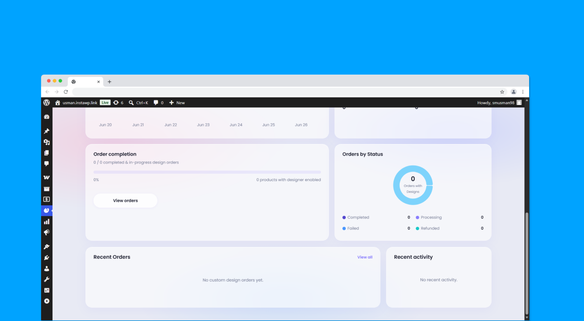 Order customization details view