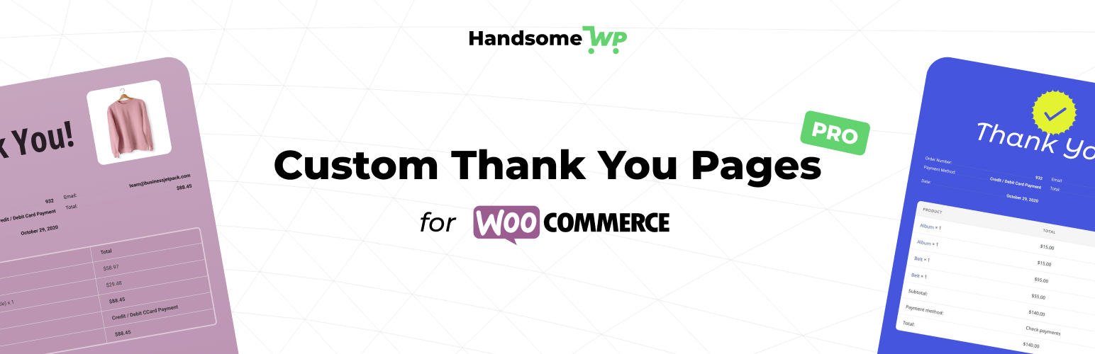 WordPress 外掛 Custom Thank You Pages PRO for WooCommerce 的封面圖片。