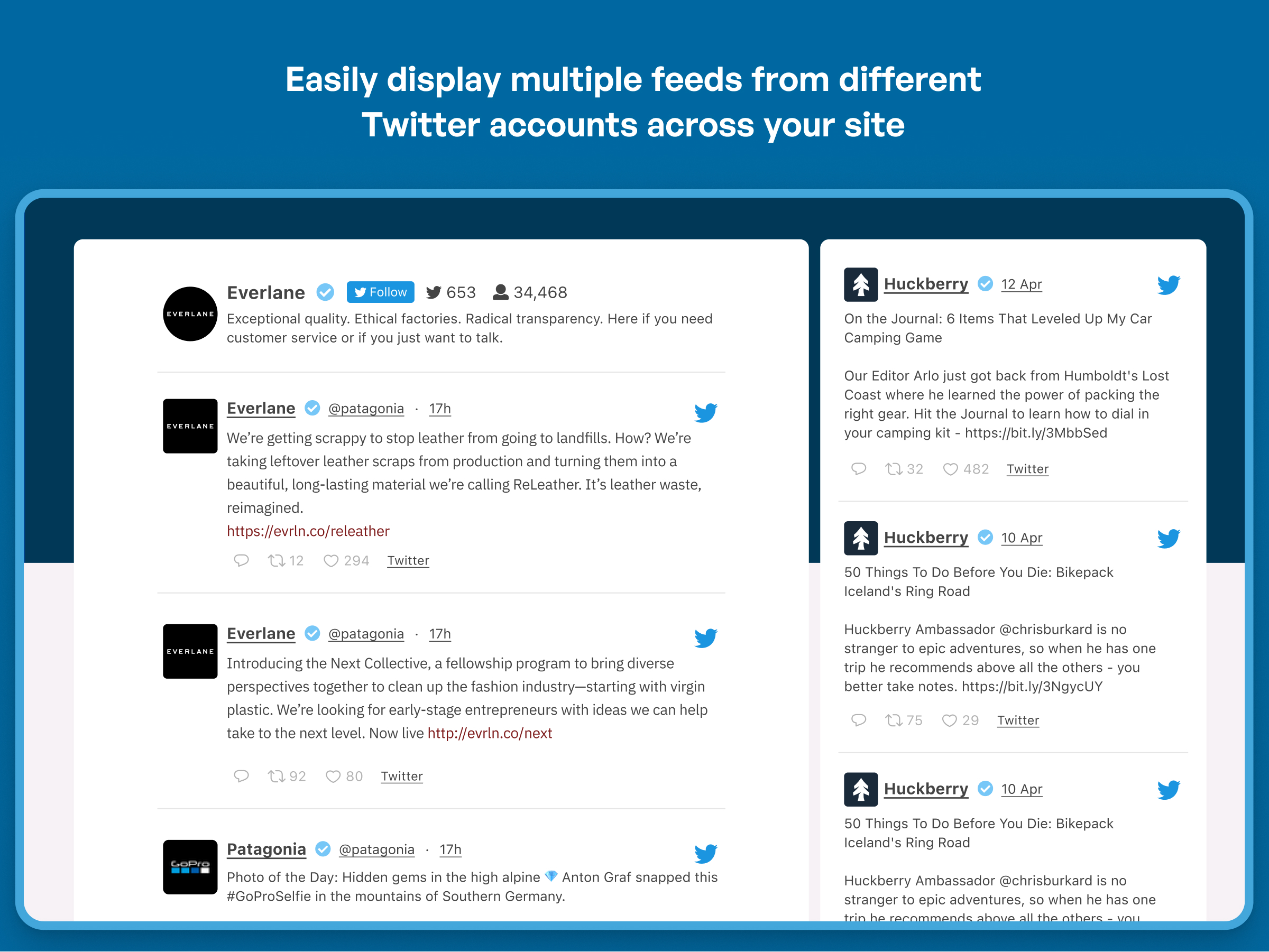 Display a Twitter Feed and customize it as needed