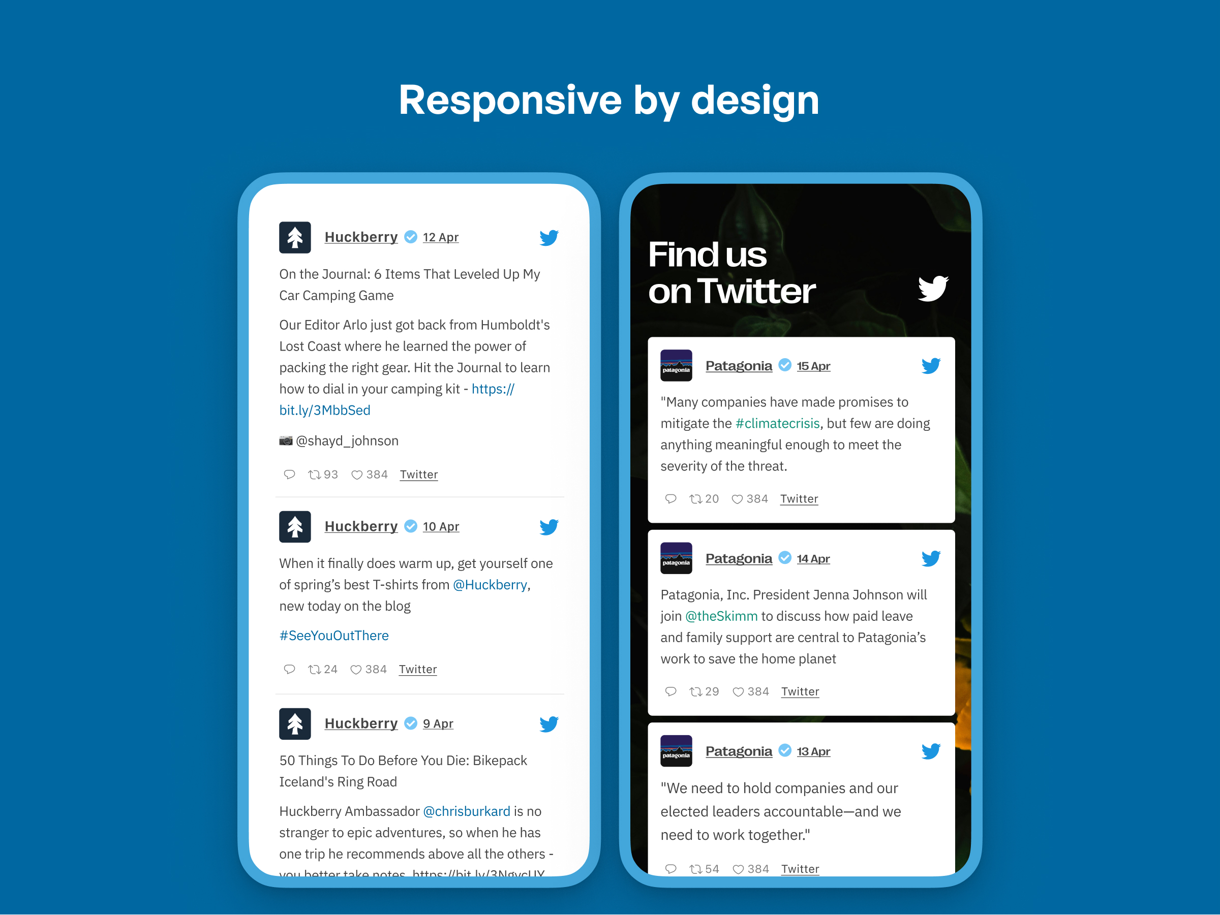 Built in customization settings make customizing your Twitter feed widget easy