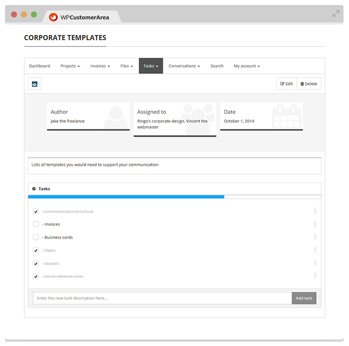 Task lists provide a convenient way to track progress.