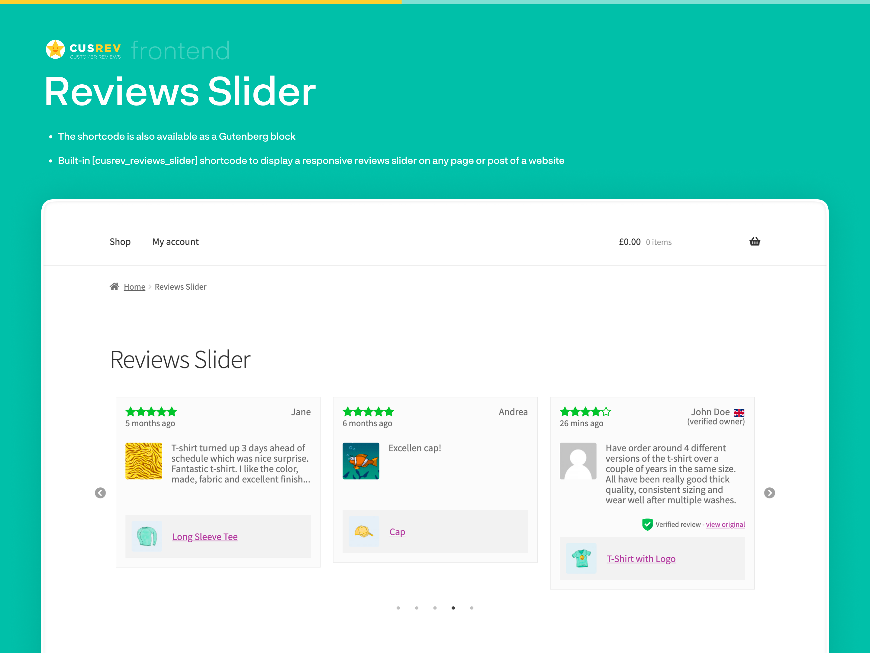 Reviews Slider