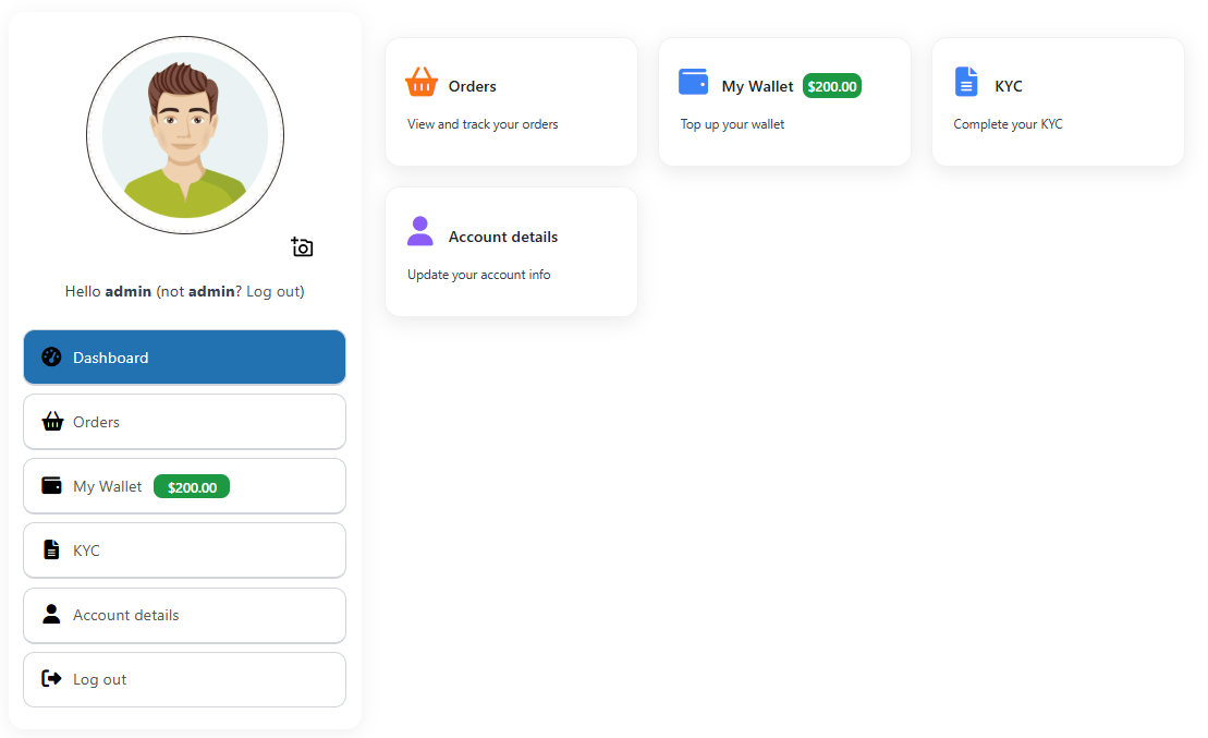 WooCommerce My Account Dashboard Customization