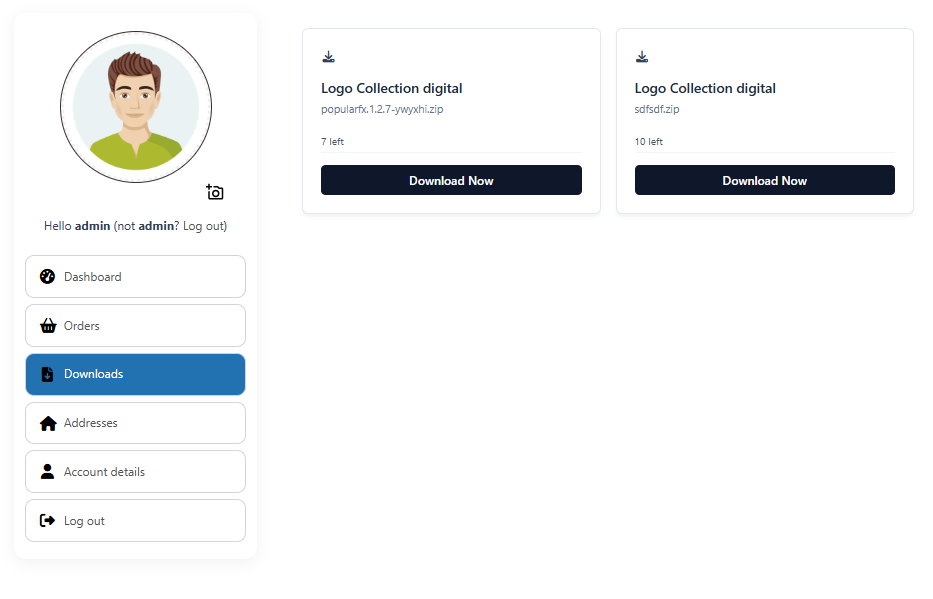 WooCommerce Account Menu Icons