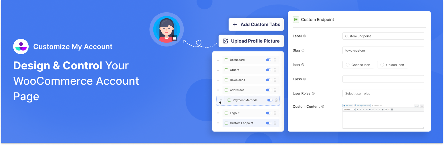 Customize My Account Page For WooCommerce