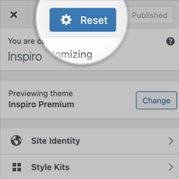 Customizer Backup & Reset Icon