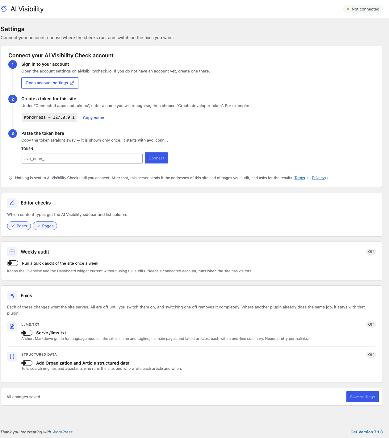 Connecting an account in three steps.