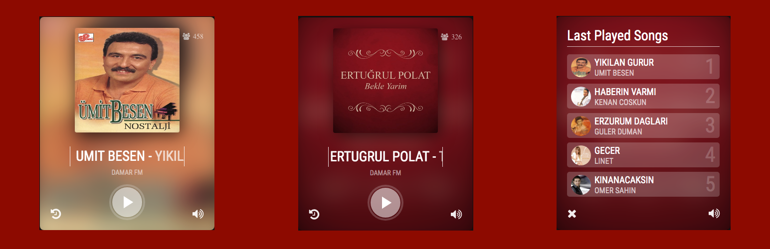 DamarFm Radyo HTML5 Player