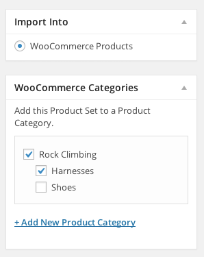 Choose WooCommerce on Product Sets page