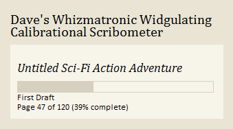 Your Scribometer progress meter's appearance will depend on your settings. This is one possible styling.