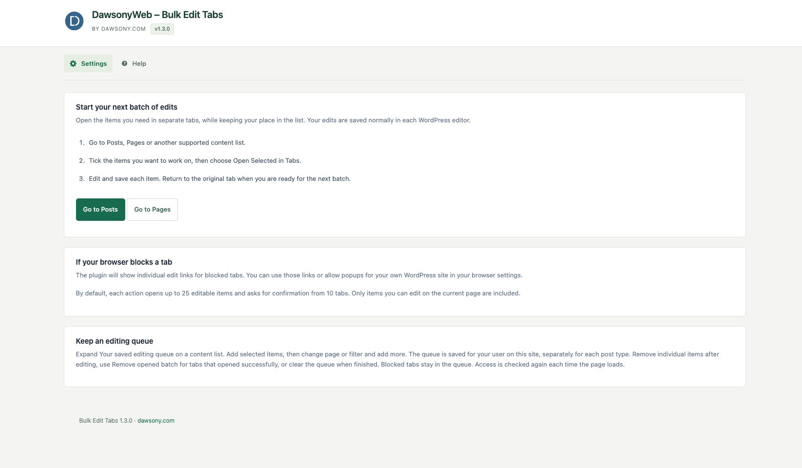 Use the opening controls, popup fallback and saved queue guidance.