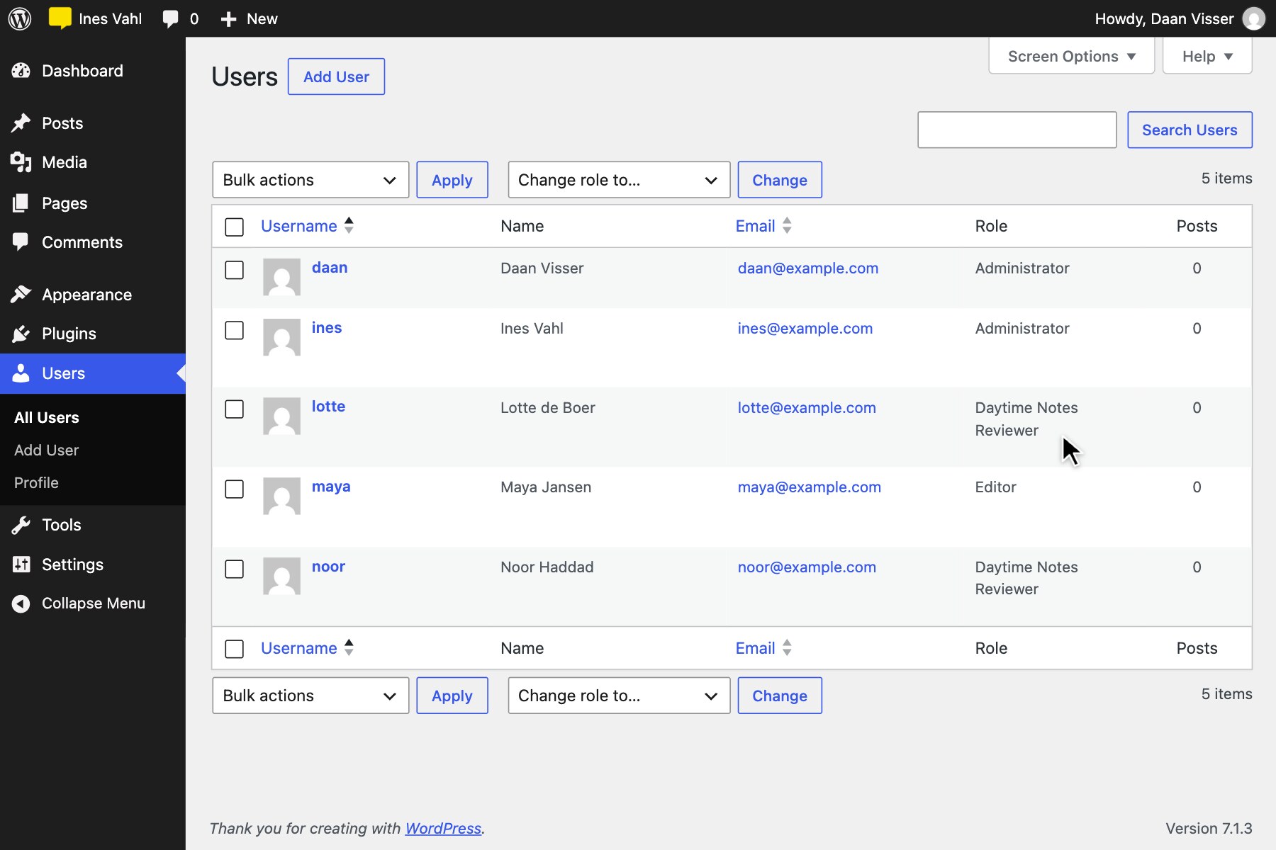 Clients join as Daytime Notes Reviewers: they can leave and reply to notes without being able to edit the site