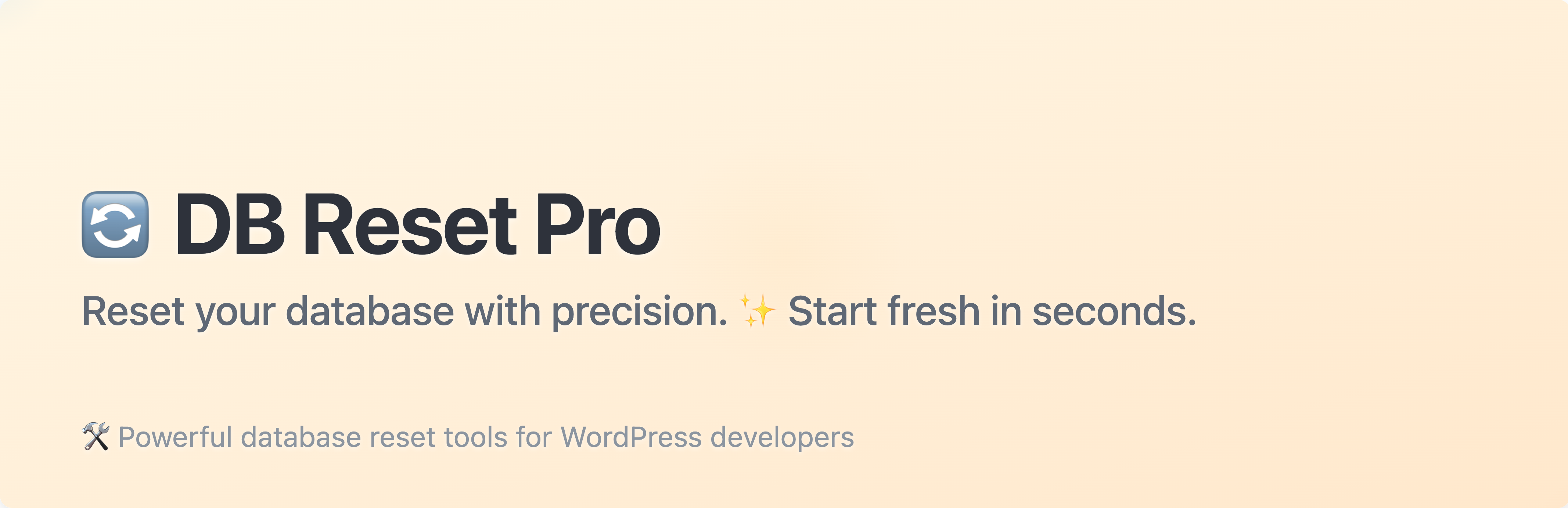 Database Reset Pro – Clean & Reset WordPress Database