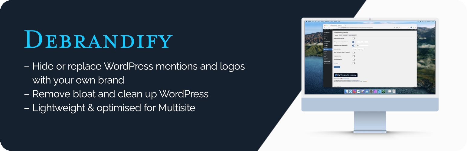 Debrandify · Remove or Replace WordPress Branding