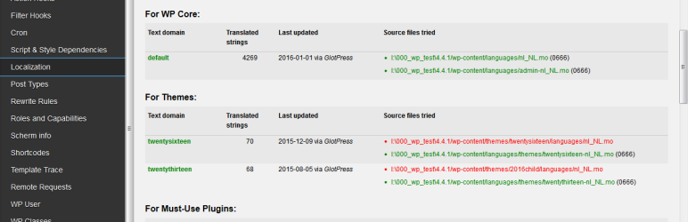 Debug Bar Localization