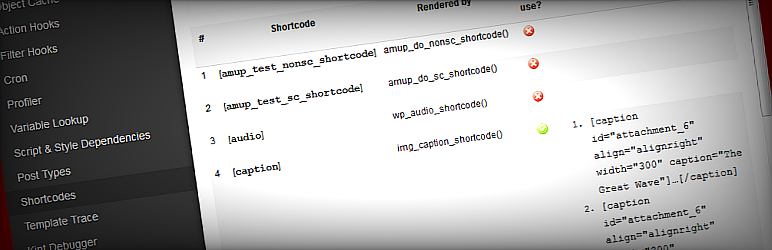Debug Bar Shortcodes