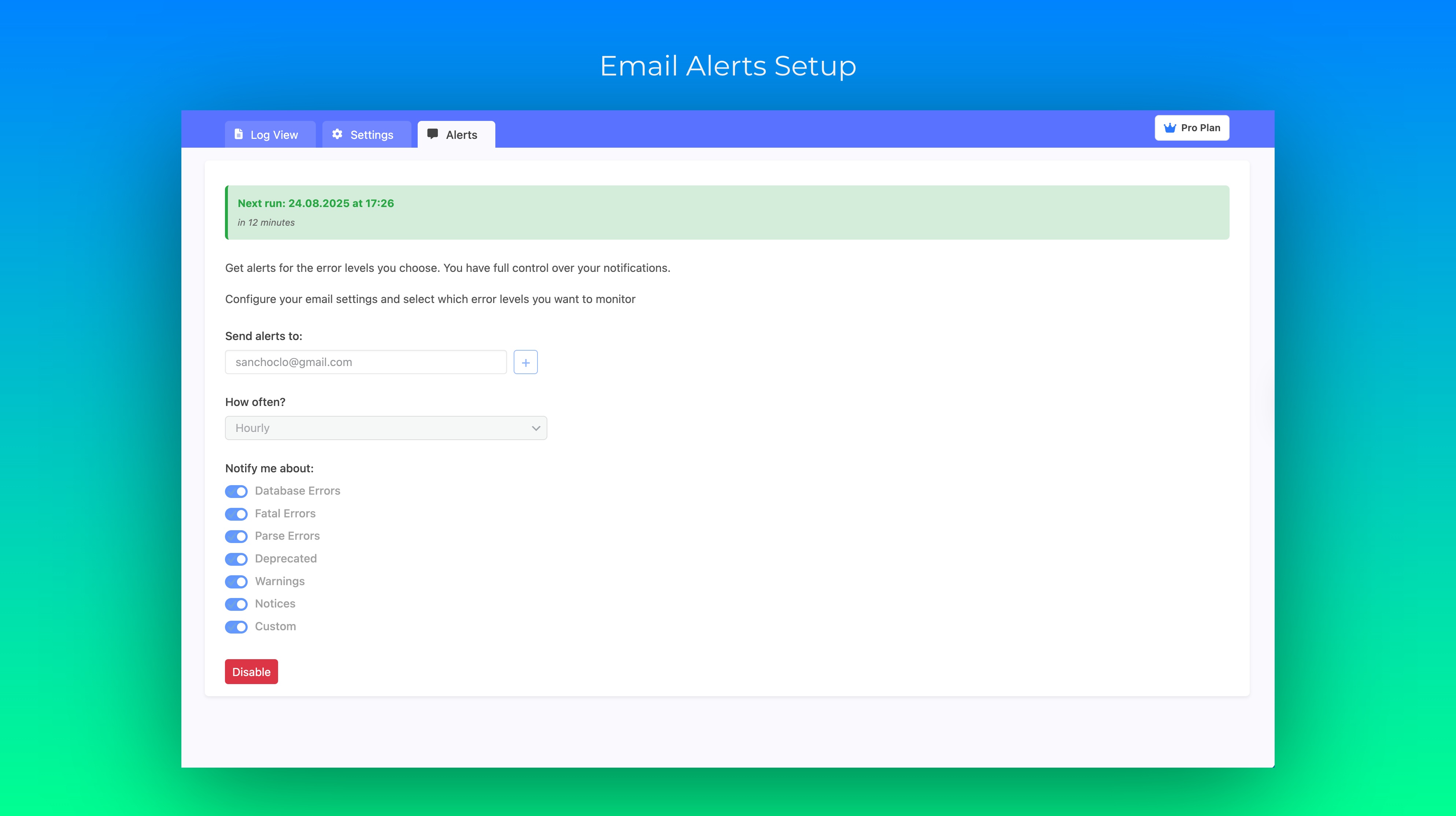 Debug Log Viewer Dashboard:  The main view provides a clear and searchable interface for Browse your WordPress debug.log file within the WordPress admin.